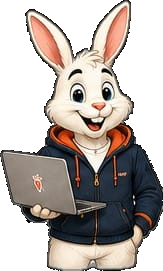Bunny with laptop